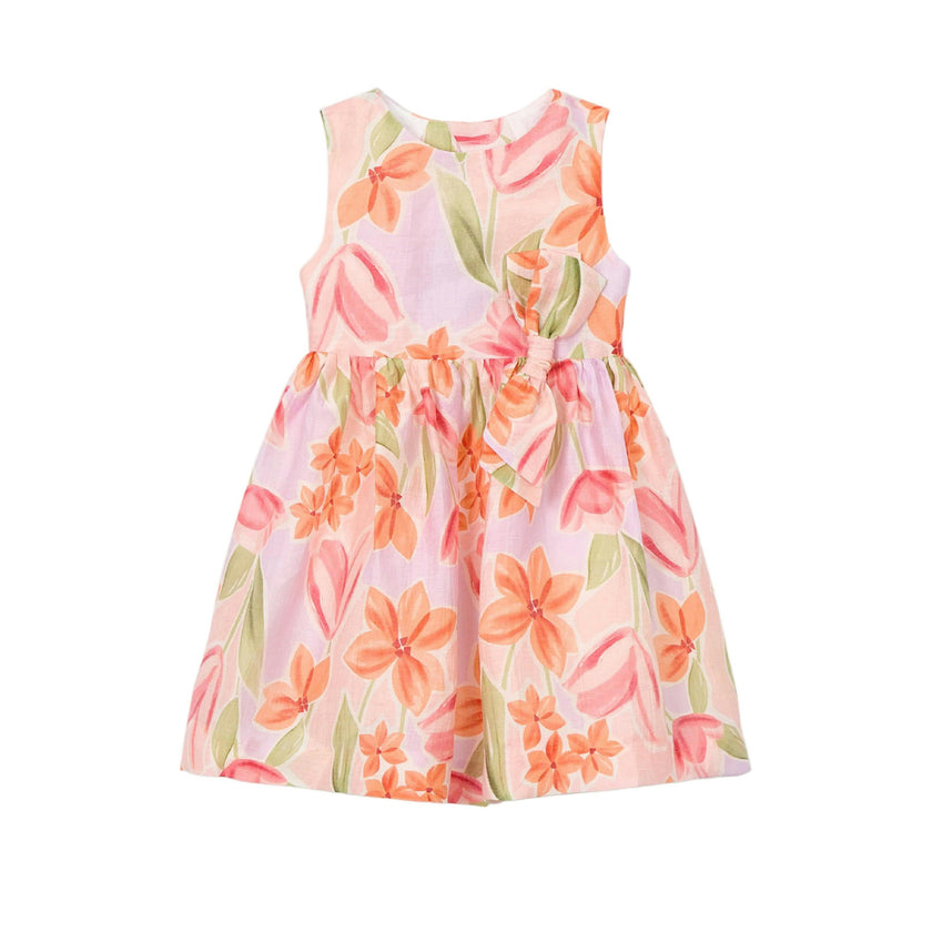 Pink Floral Bow Dress