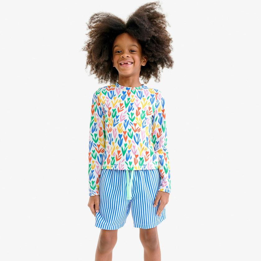 Kids swim trunk in stripe