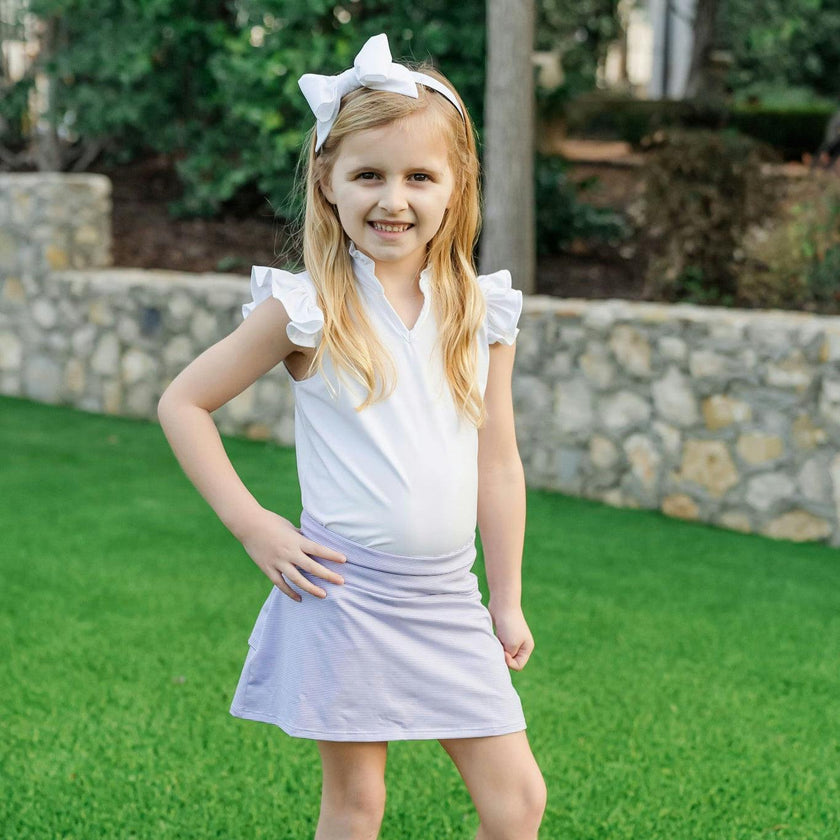 Margot Girls' Performance Skirt by LH Sport Purple Stripes