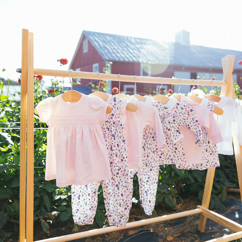Clementine Peach Floral Smocked Dress