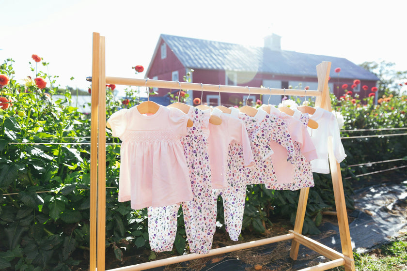 Clementine Peach Floral Smocked Dress