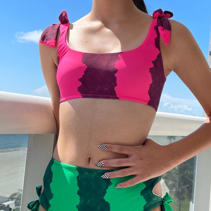 June Tie-Shoulder Sleeveless Two-Piece Bikini