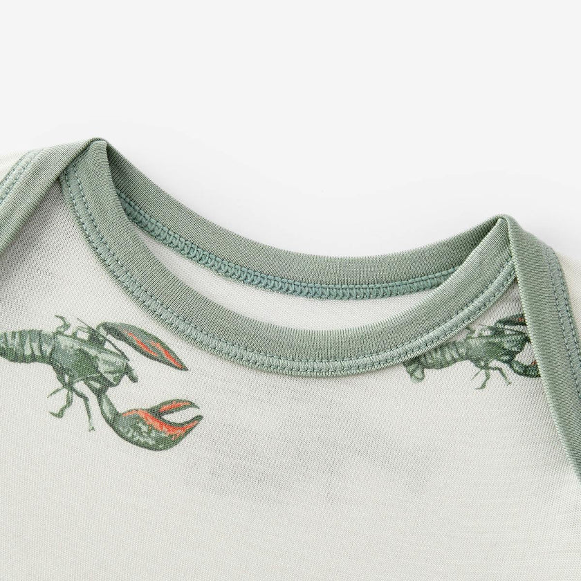 Mint Lobster Luxe Stretch Newborn Gown & Hat Set
