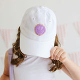 Smile Patch Baseball Hat - White