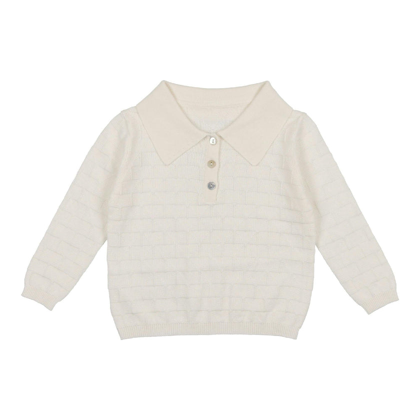 Textured Triangle Classic Collared Relaxed Fit Sweater