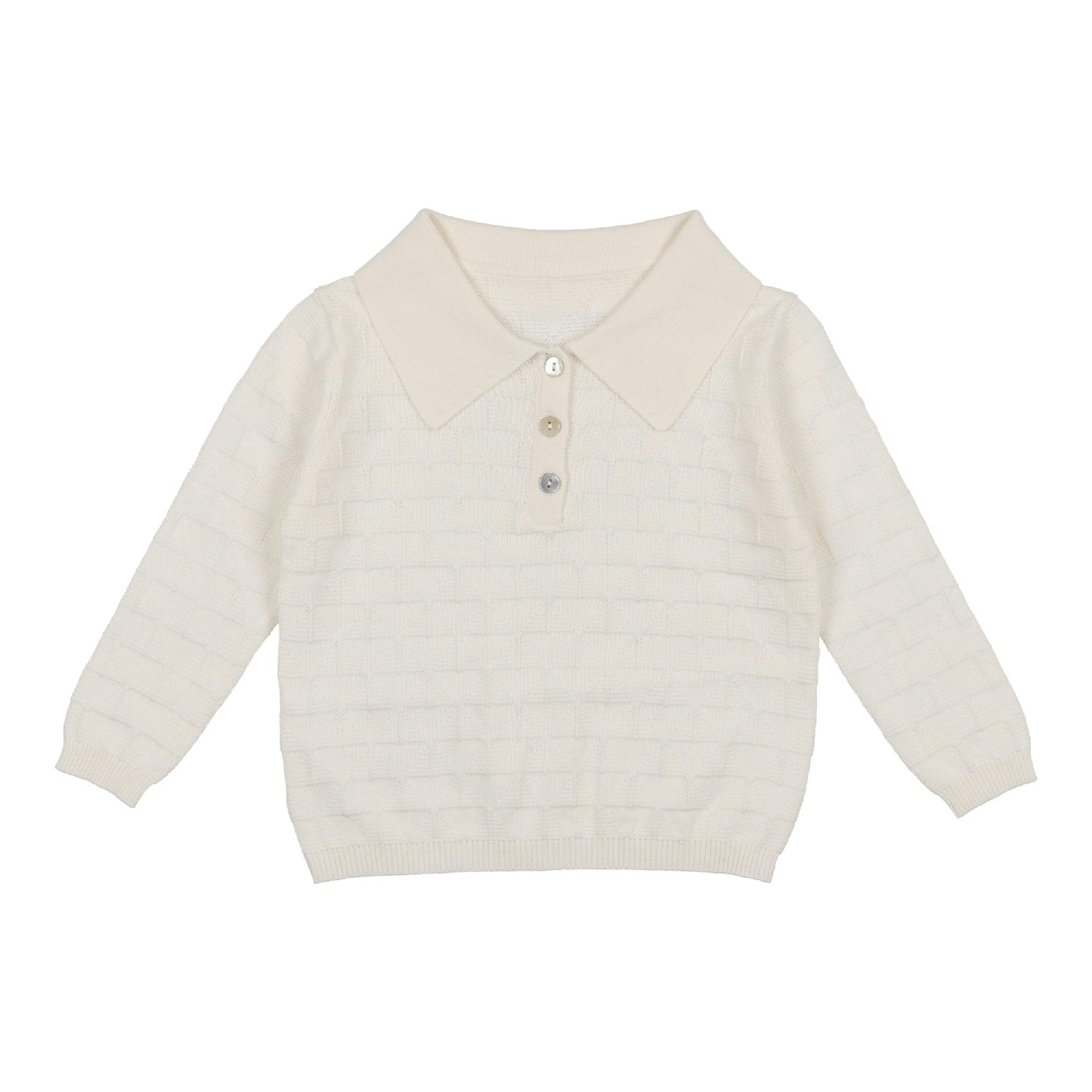 Textured Triangle Classic Collared Relaxed Fit Sweater
