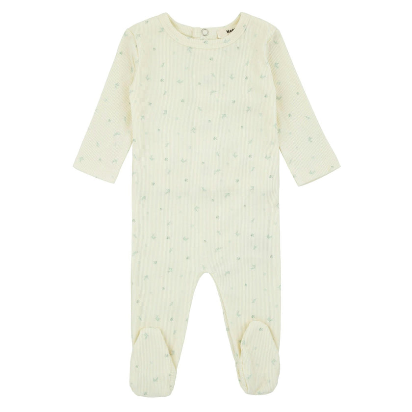 Bamboo Ribbed Floral Footie