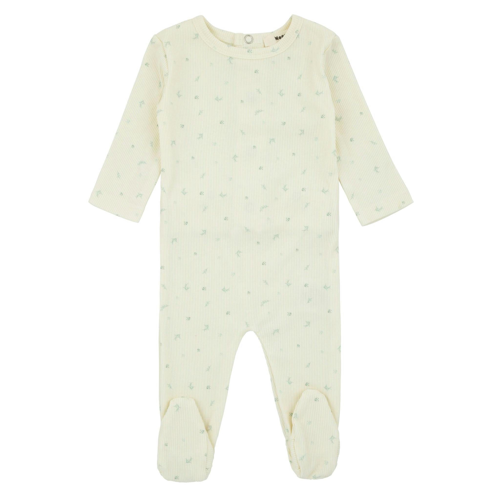 Bamboo Ribbed Floral Footie
