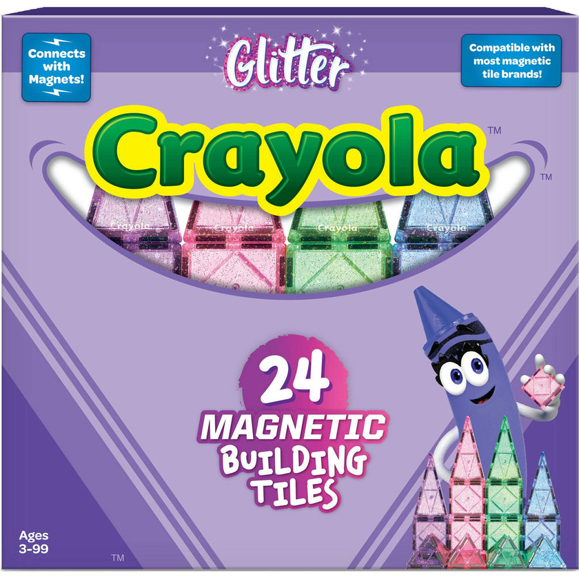 Crayola Glitter Magnetic Tiles 24 Piece Set