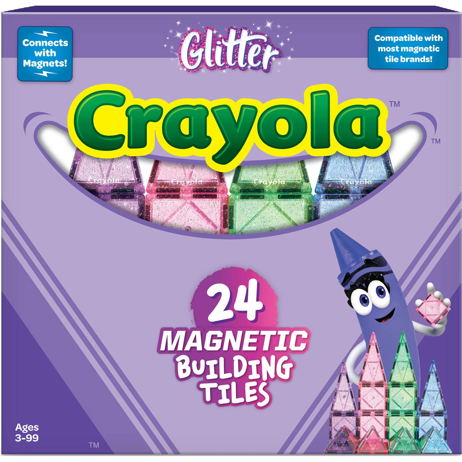 Crayola Glitter Magnetic Tiles 24 Piece Set