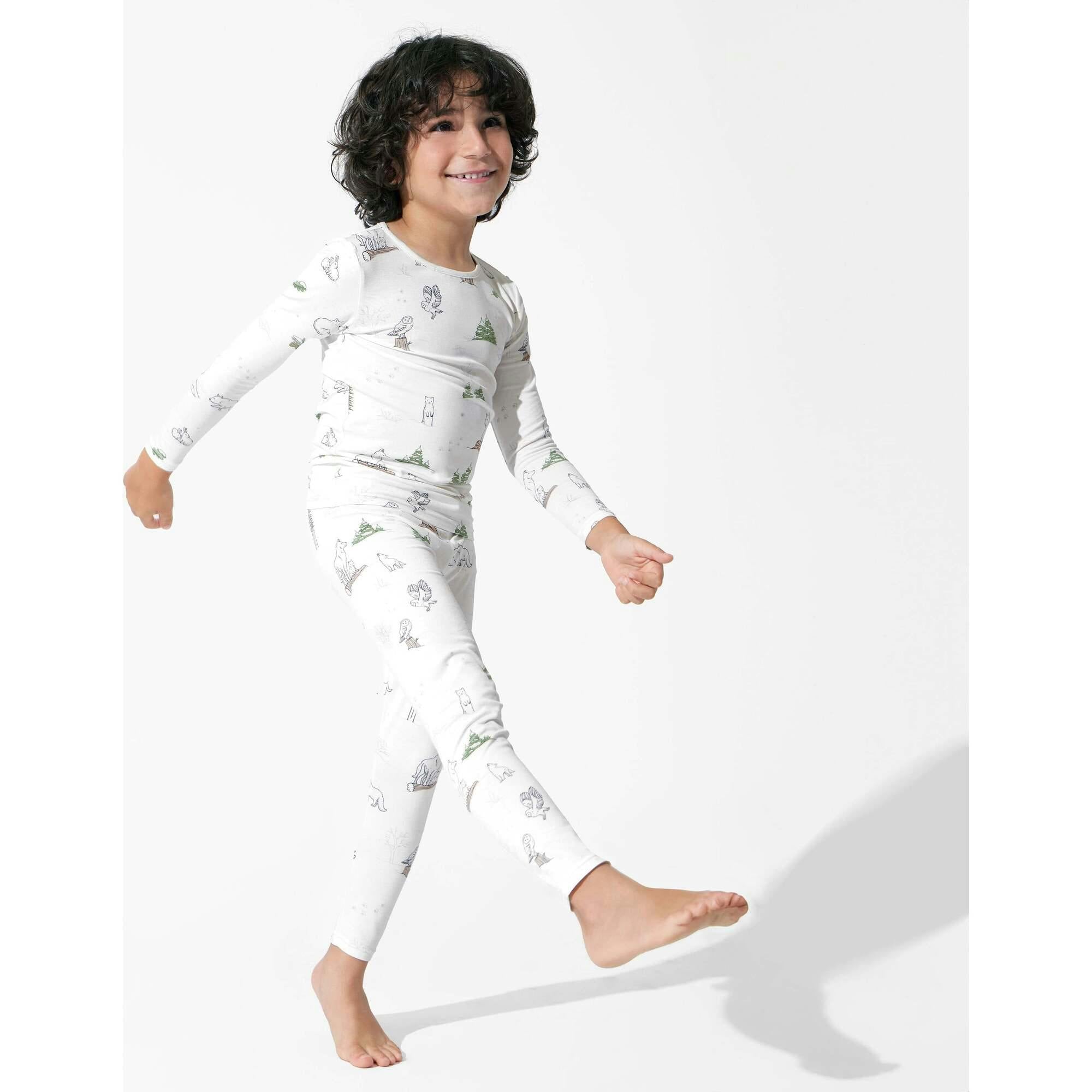 Winter Forest Animals Bamboo Kids Pajamas