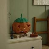 Handcrafted - Pumpkin Face Basket - Rattan Wicker