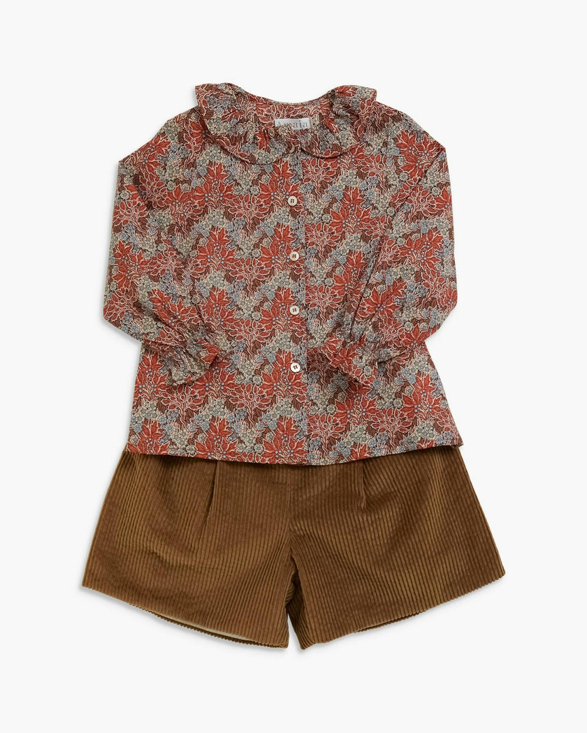 Charlee Short Chestnut Corduroy