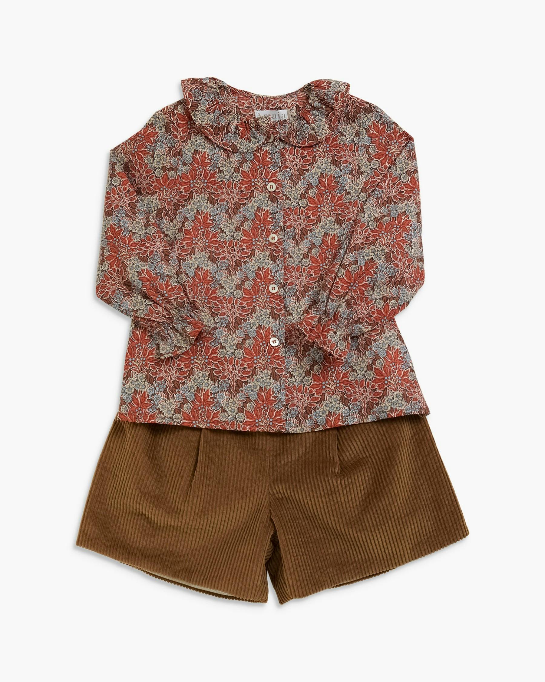 Charlee Short Chestnut Corduroy
