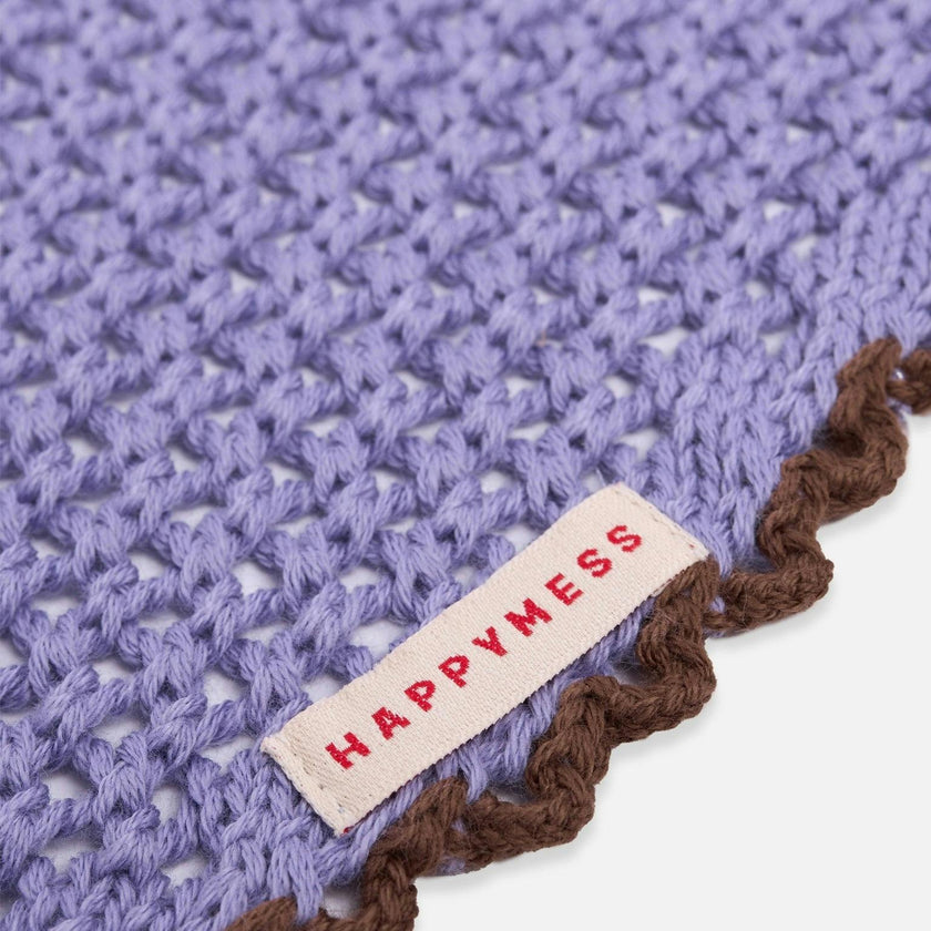 organic cotton crochete bandana - sunwashed lilac