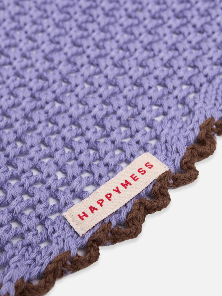 organic cotton crochete bandana - sunwashed lilac