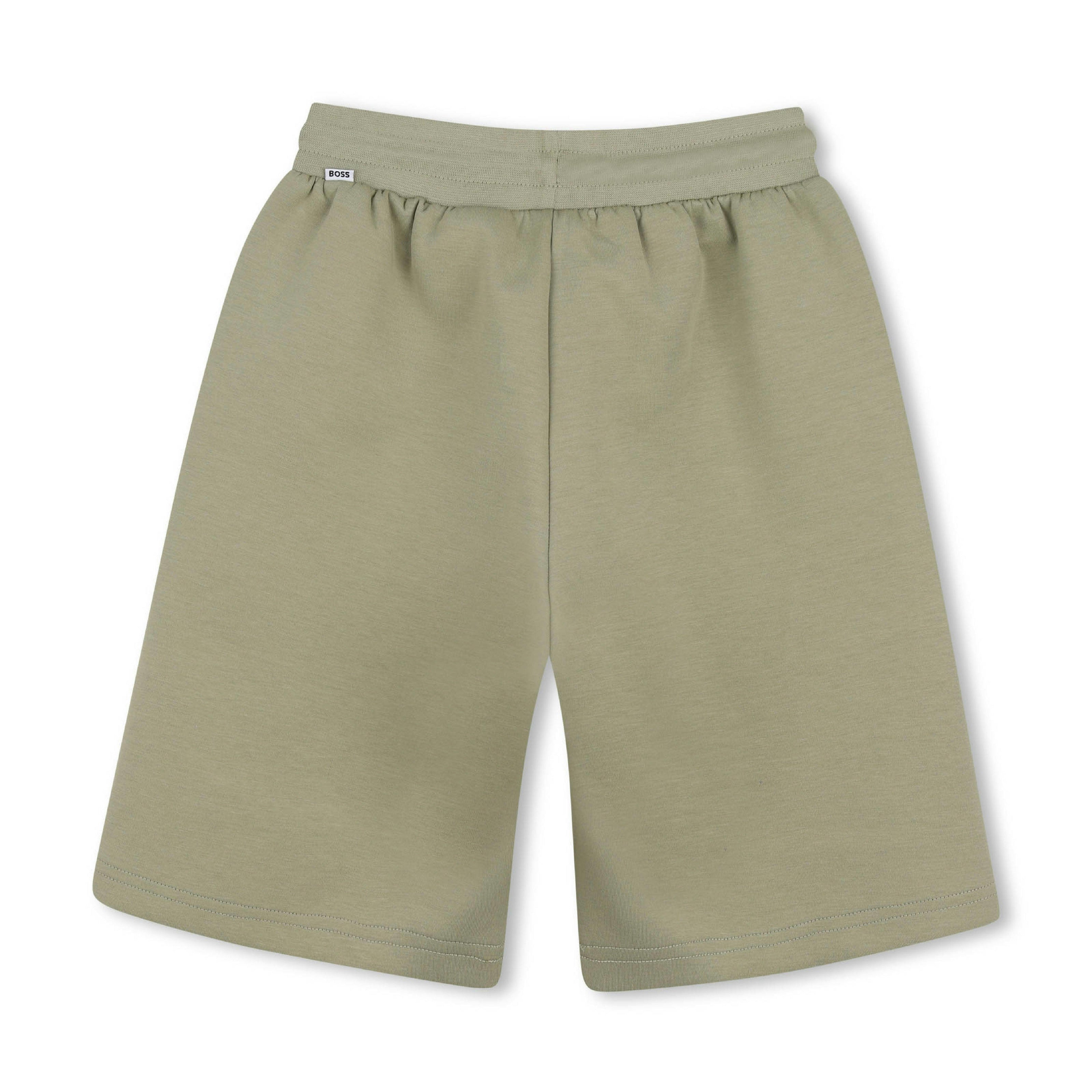 Beige Contrast Trim Shorts