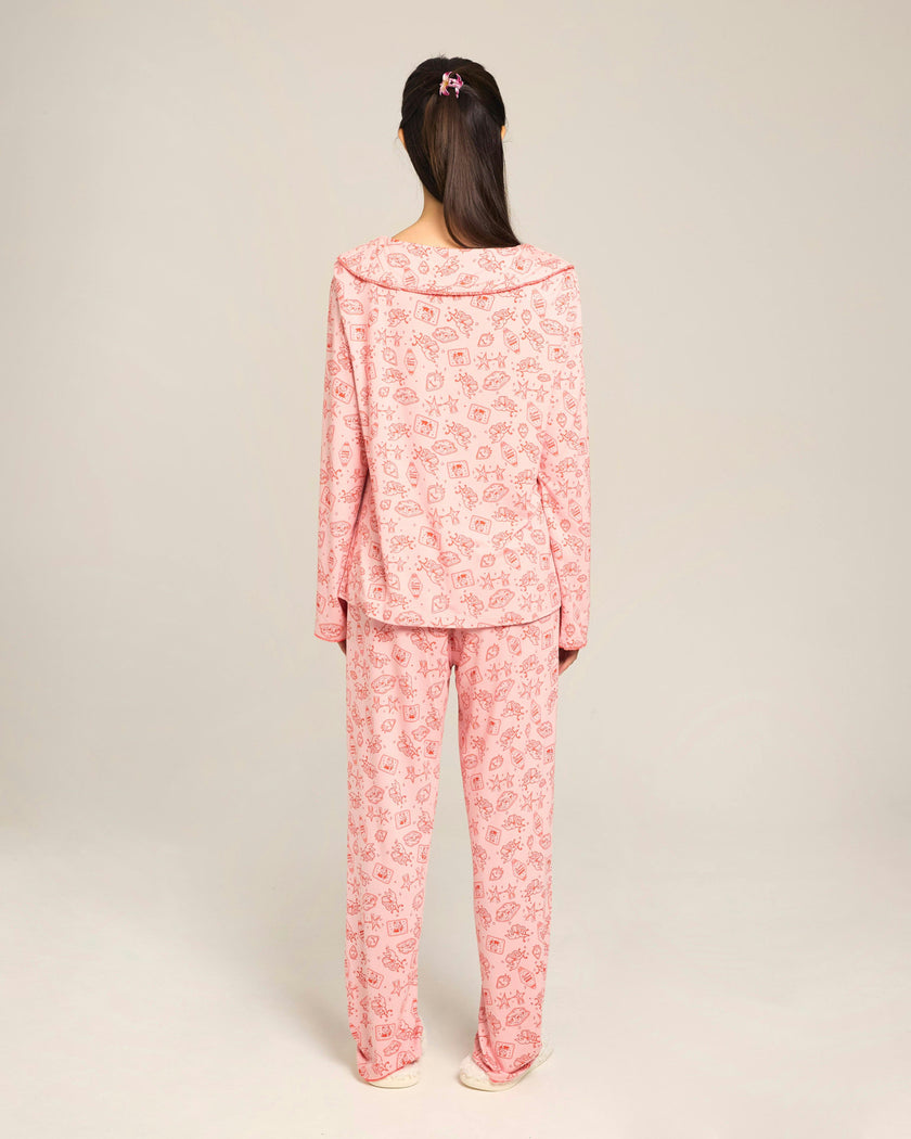 Blush Ruffle Pajama Top