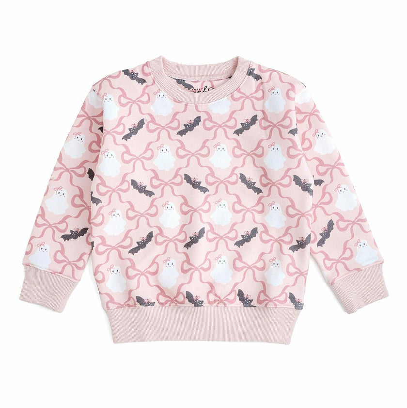 Bat And Ghost Trellis Halloween Sweatshirt