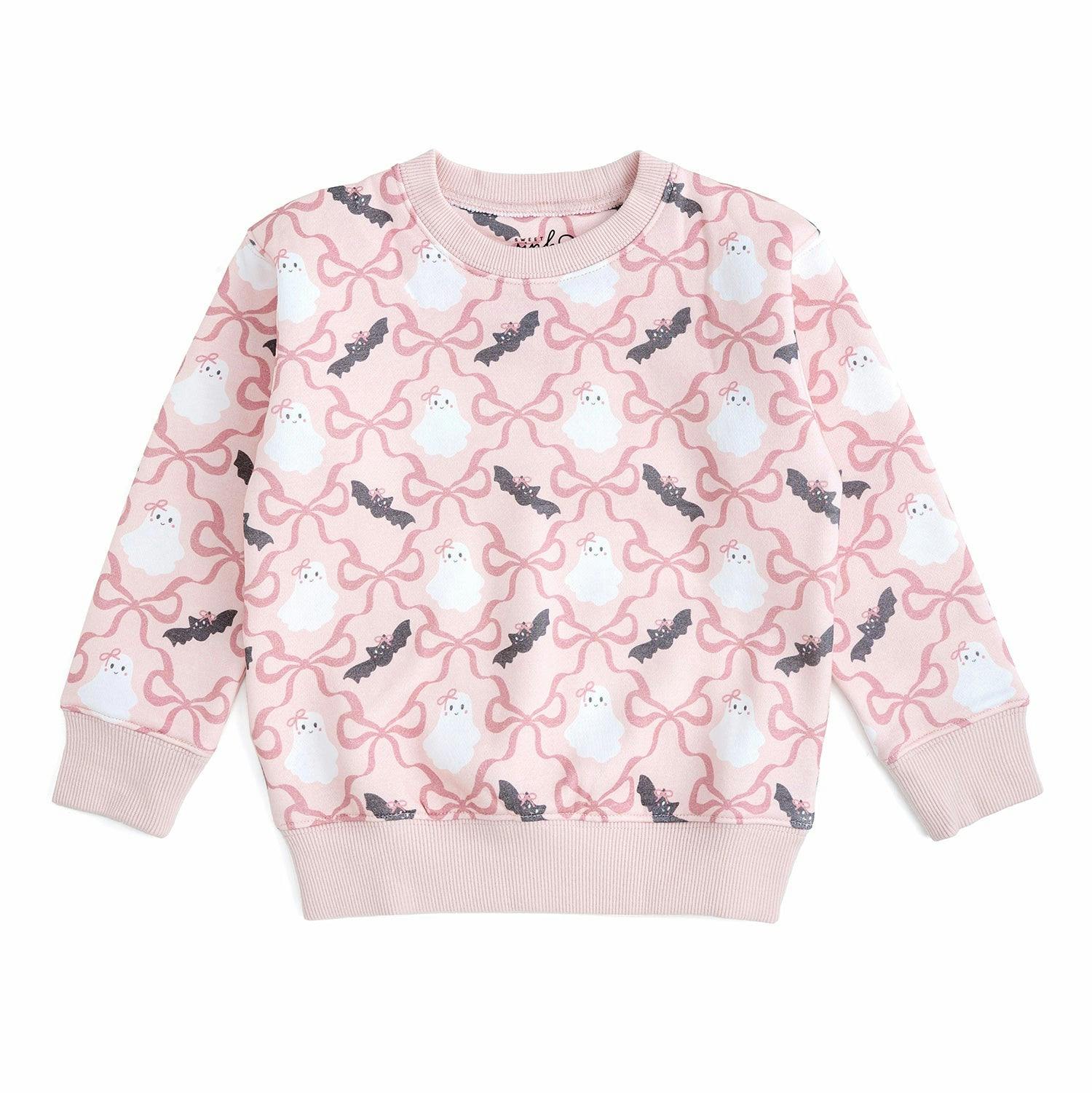 Bat And Ghost Trellis Halloween Sweatshirt