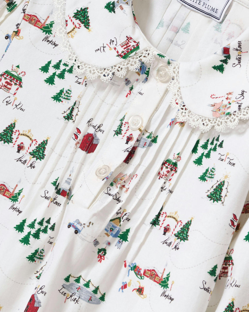 Girl's Twill Lola Nightgown in North Pole Chronicles