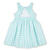 Gingham Linen-Look Dress With Flowers