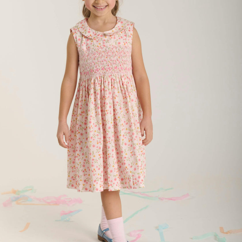 Hand-Smocked Girls Dress - Lizzie