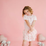 Dainty Rose Pearl Heart Patch Short Sleeve T-Shirt