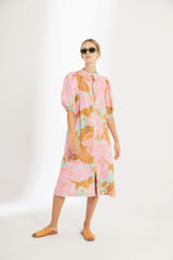 Bubble Linen Dress - Aquarela