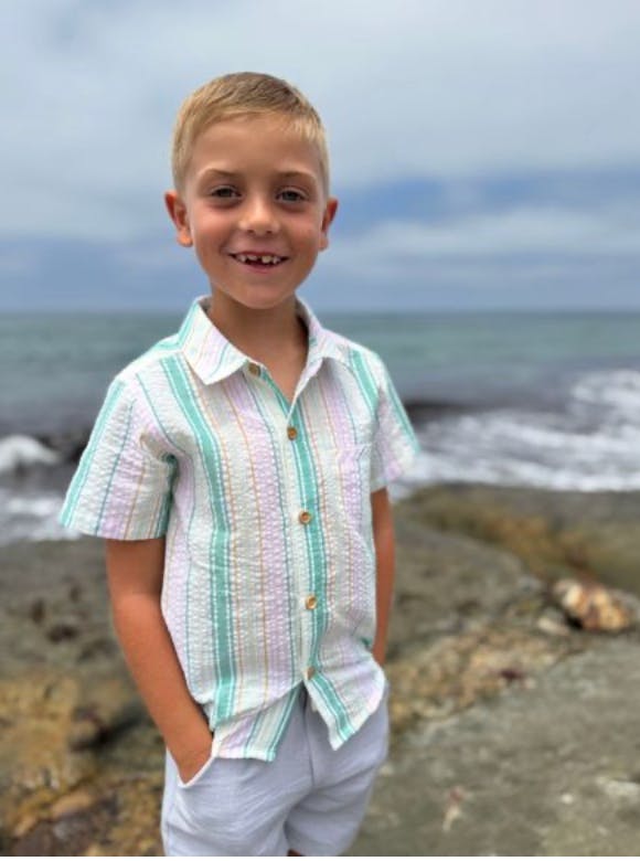 GREEN /GOLD  STRIPE NEWPORT WOVEN SHIRT