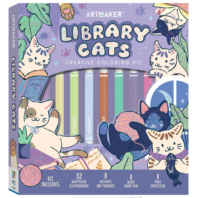 Art Maker: Cololoring Kit - Library Cats