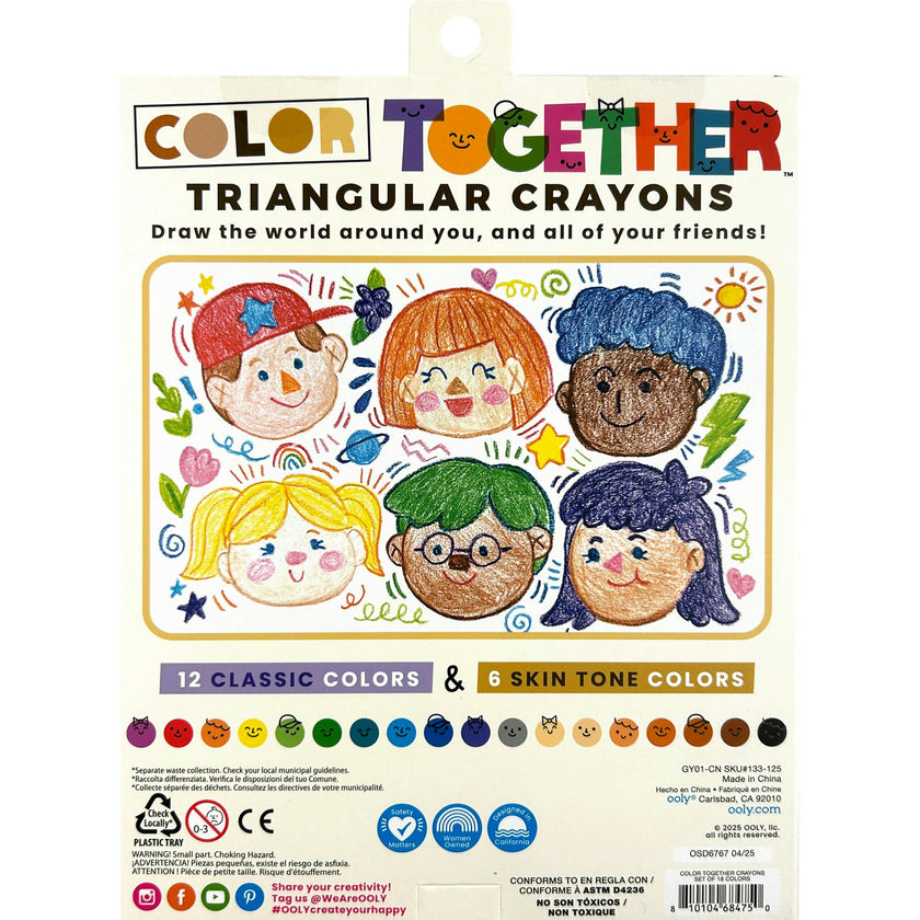 Color Together Triangular Crayons - Easy Grip - Set of 18