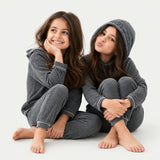 Marble Stripe Rib Hoodie and Jogger Set