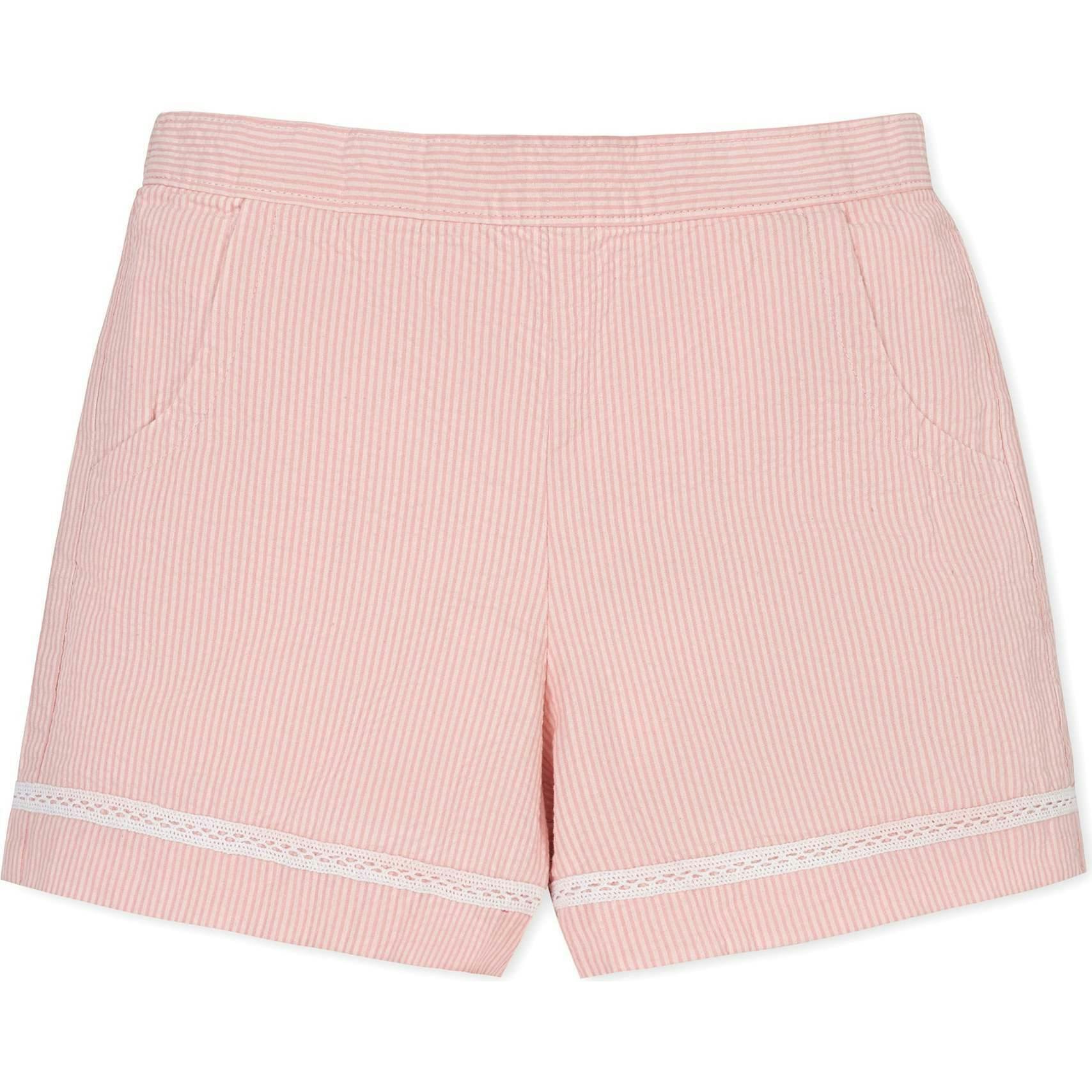 Organic Seersucker Pull-On Short, Pink