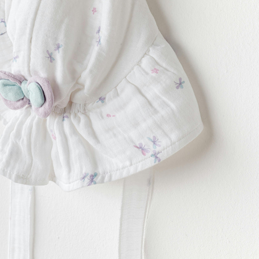 White Butterfly Muslin Bow Hat