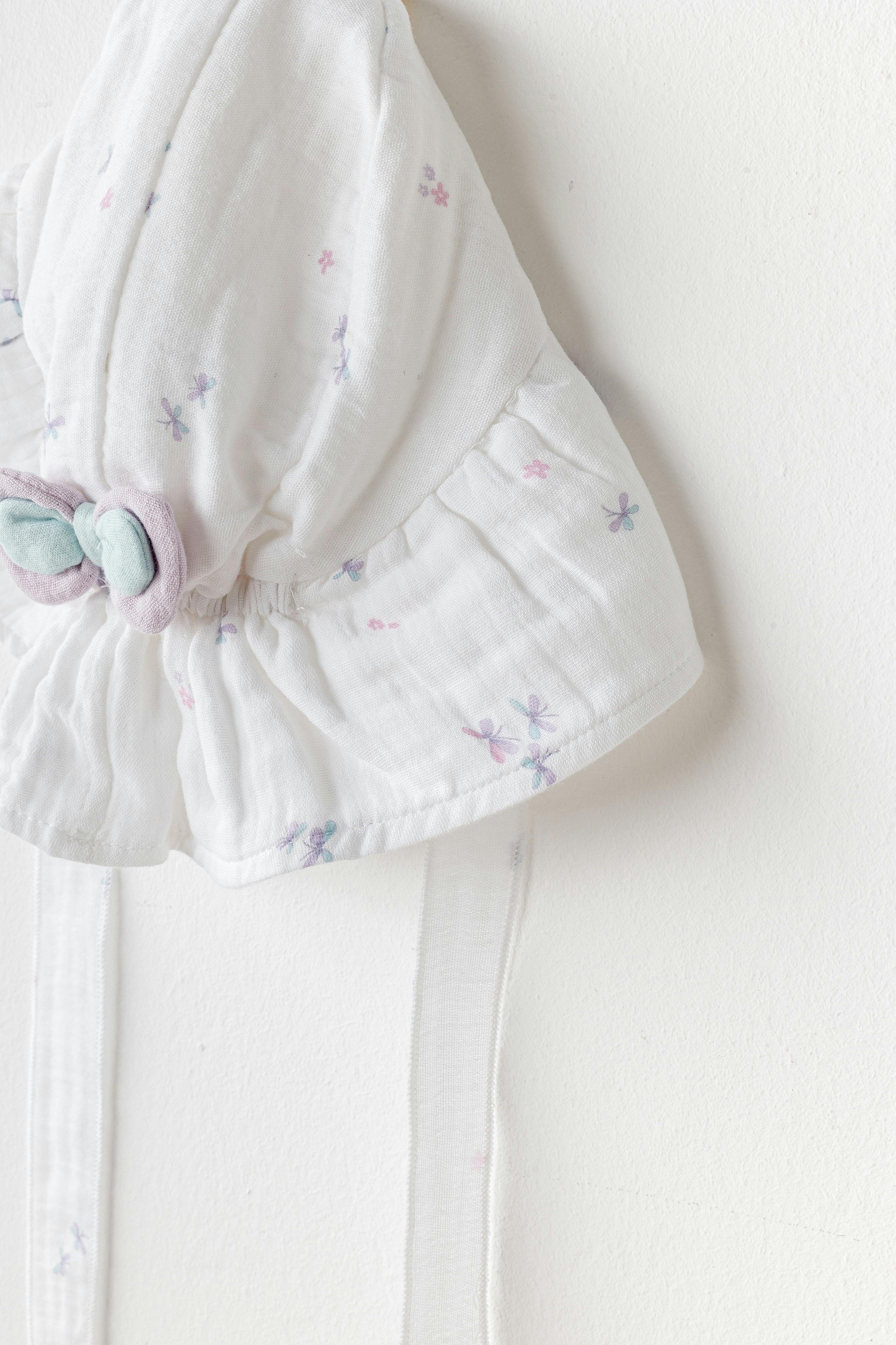 White Butterfly Muslin Bow Hat