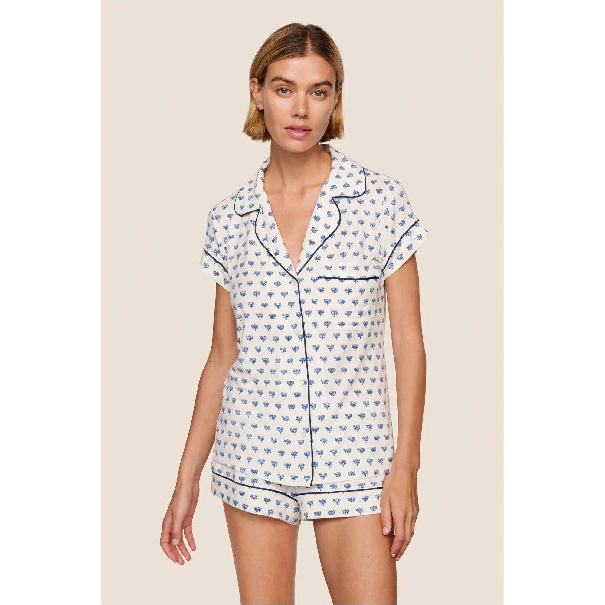 Gisele Printed TENCEL Modal Shortie PJ Set, Blue