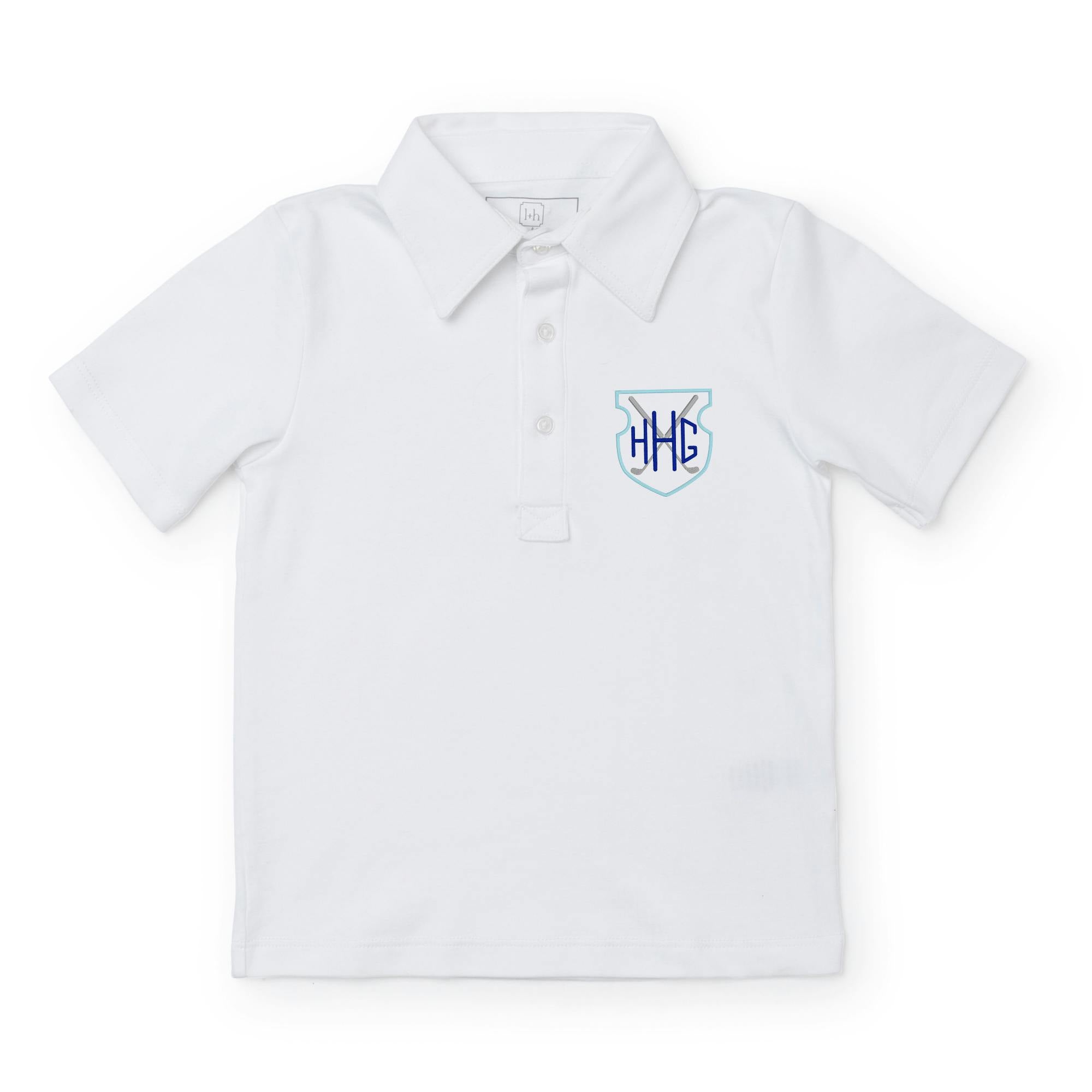 Griffin Boys' Pima Cotton Polo Golf Shirt White