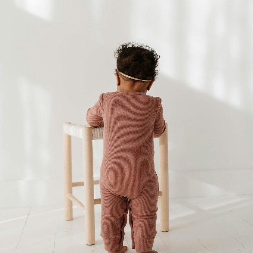 Waffle Romper Burlwood