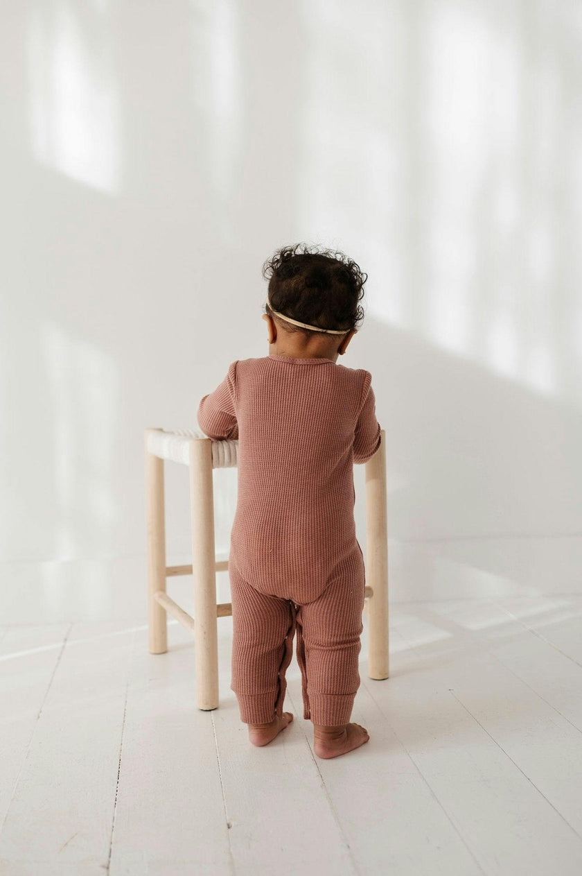 Baby Girl Waffle Romper