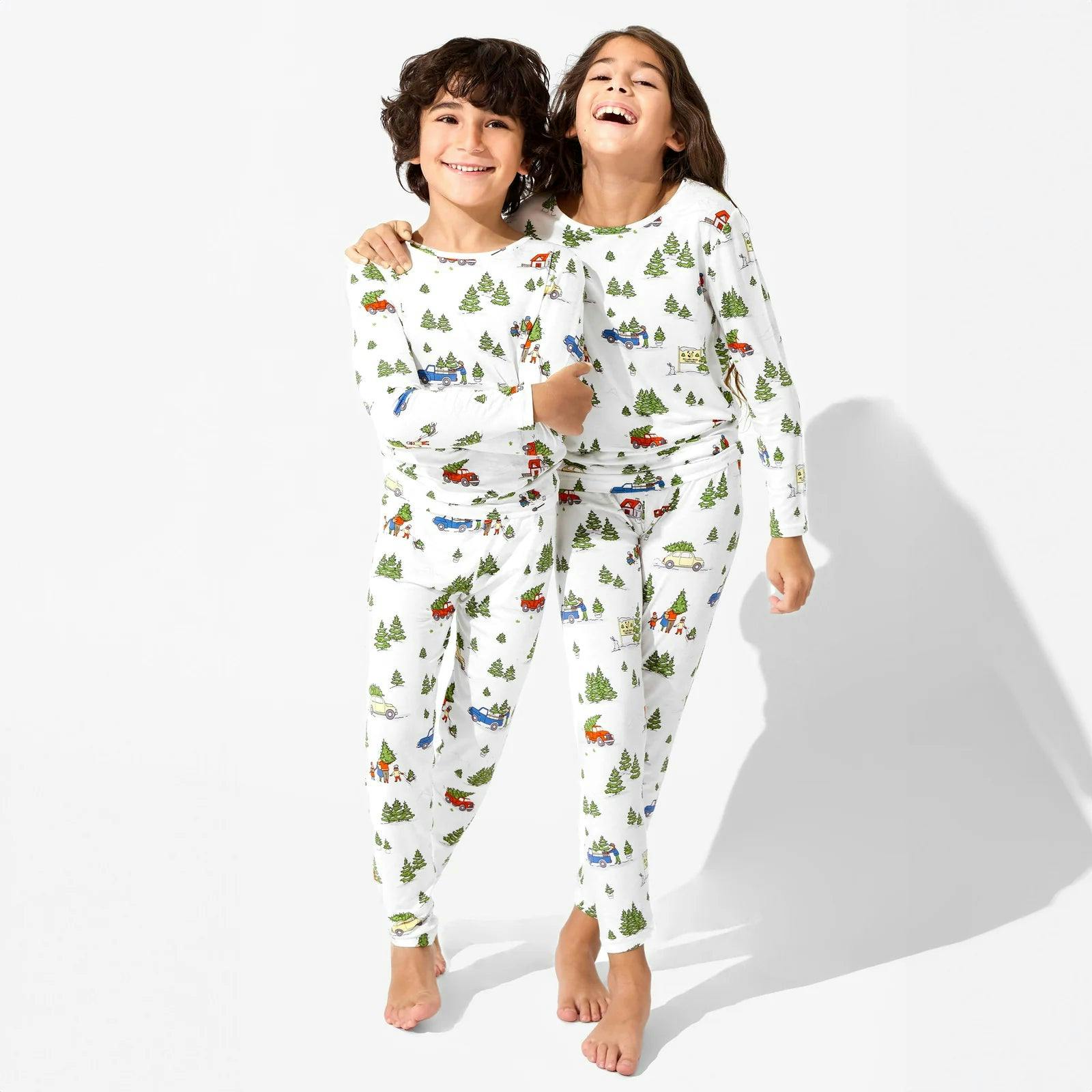 Classic Green Christmas Bundle - Bamboo Kids Pajamas