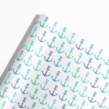 Blue Anchors Coastal Gift Wrap