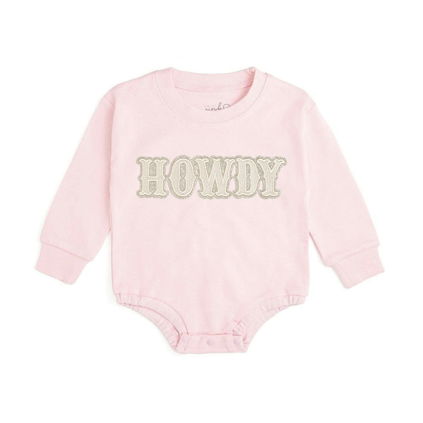 Howdy Patch Western Long Sleeve Romper