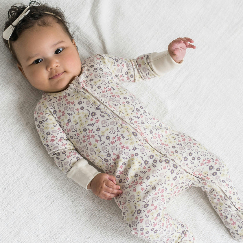 Peyton Zipper Sleeper Wave Stripe / Rain