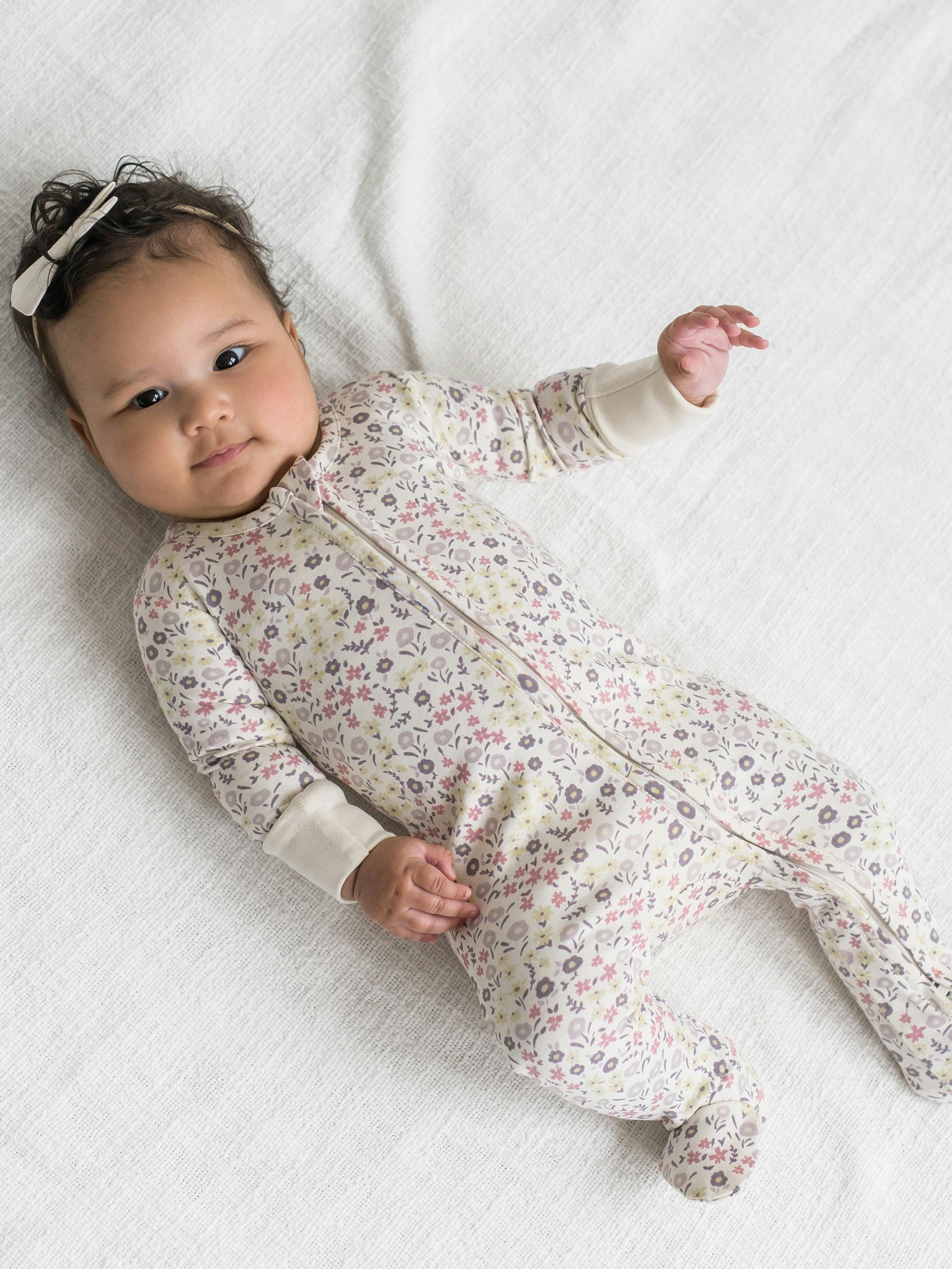 Peyton Zipper Sleeper Wave Stripe / Rain