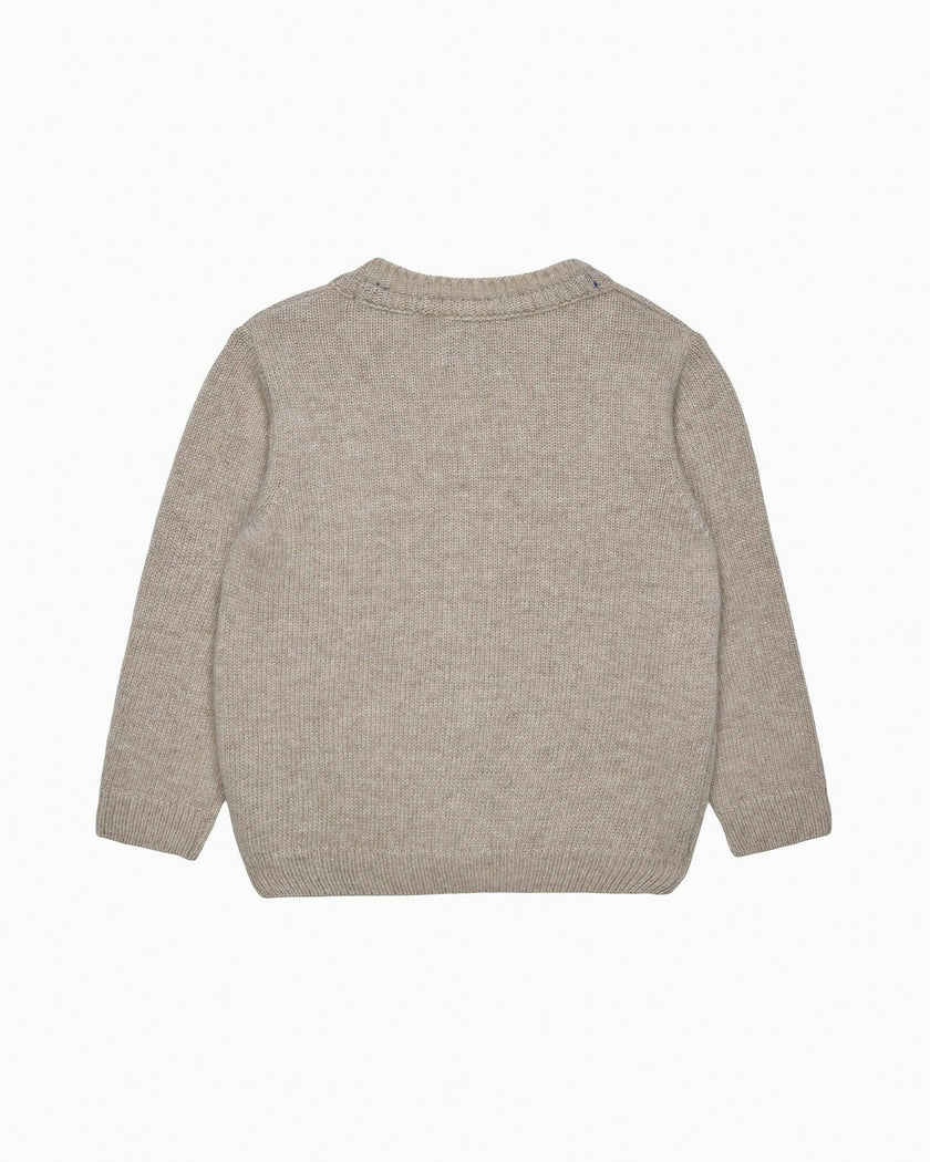 Baby Train Cardigan in Oatmeal