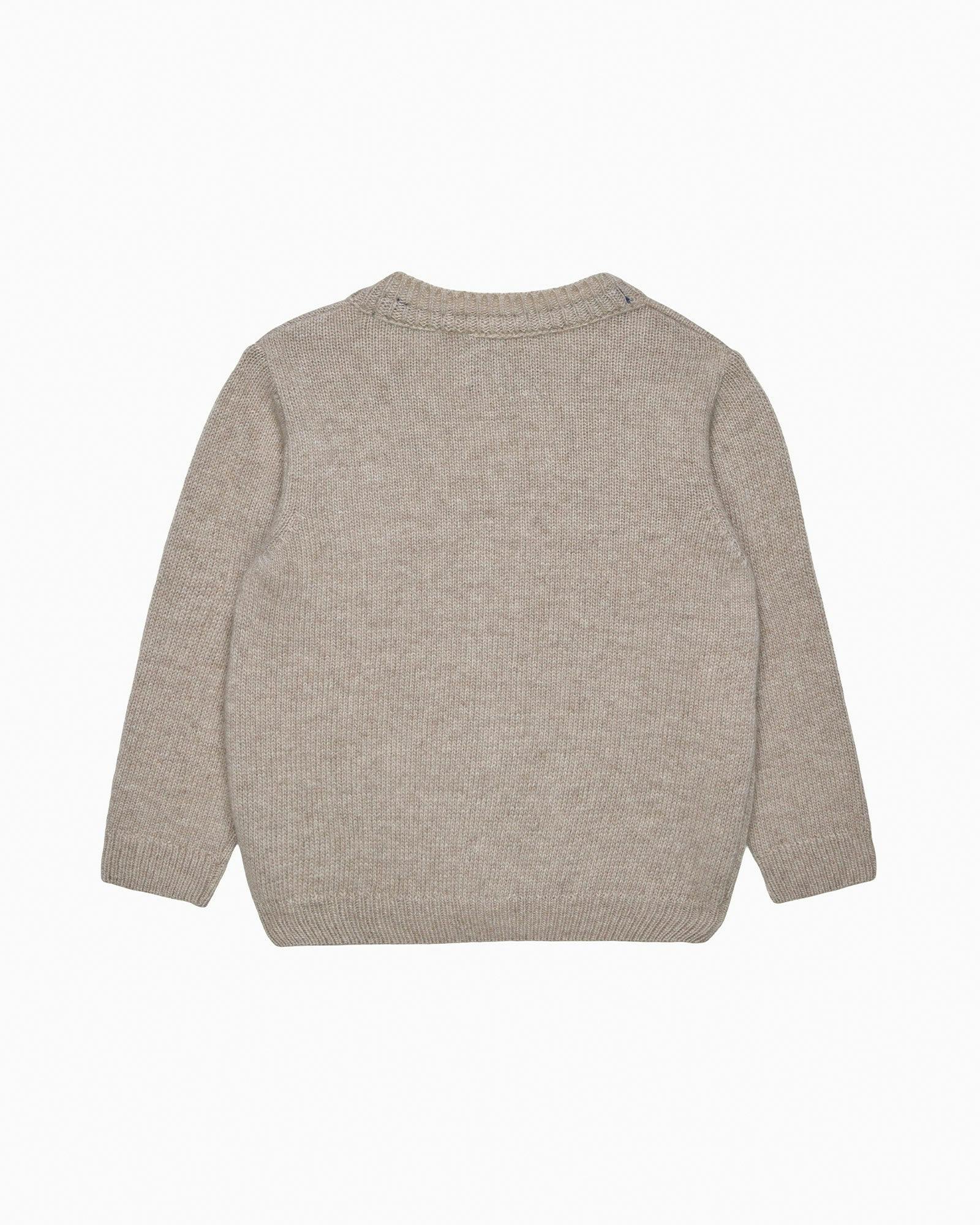 Baby Train Cardigan in Oatmeal