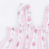 Winding Roses Stripe - Ruffly Strap Top and Bike Short
