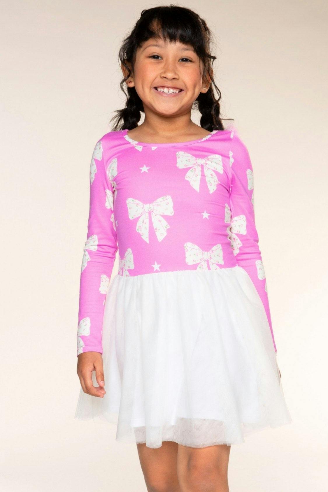 Simply Soft Long Sleeve Scoop Back Tulle Be Happy Dress