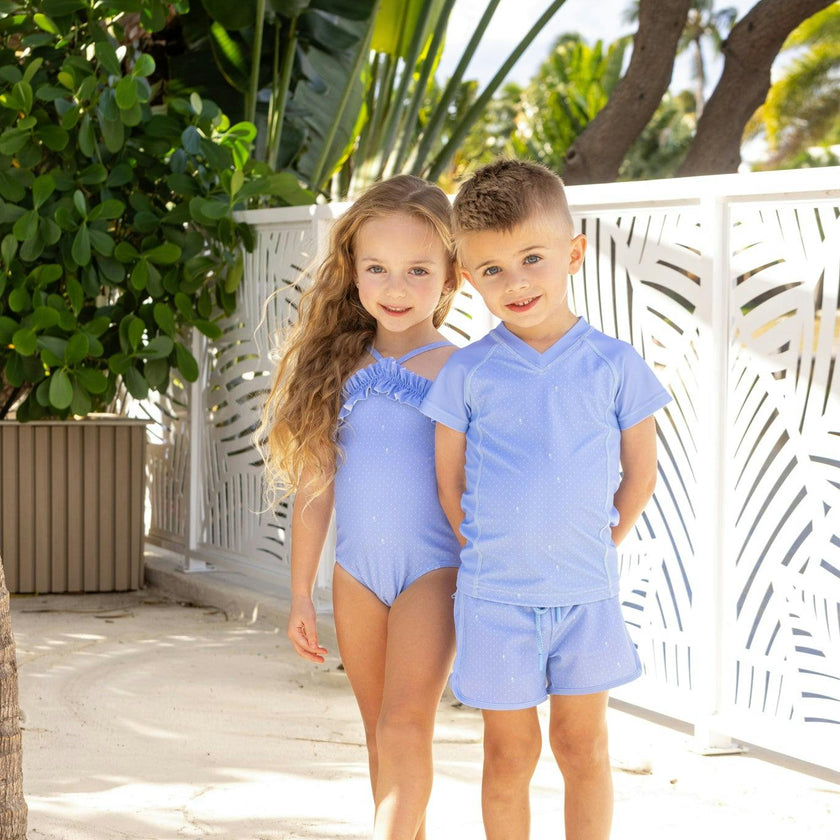 Sea Blue Emblem Swim Pants